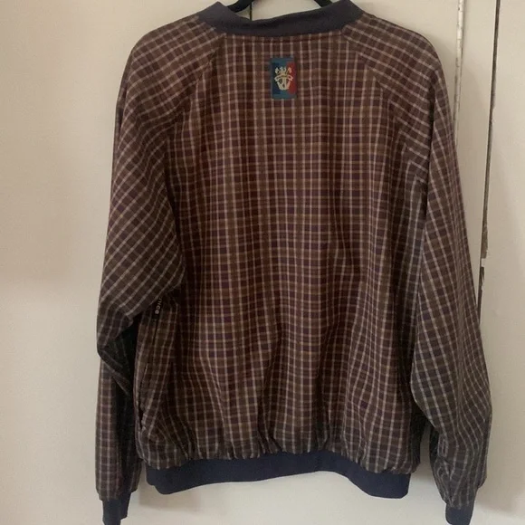 Sunice For The Gauntlet Golf Club Brown Plaid Lined Pullover - Picture 3 of 5